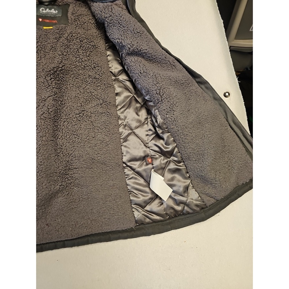 Cabela's Primaloft Winter Vest Sherpa Lined Petite Small Women Gray Full Zip - Picture 6 of 10